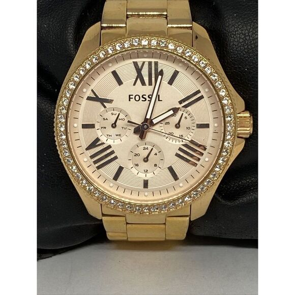 Fossil Cecile AM4483 Women's Gold Stainless Steel Analog Dial Quartz Watch BP681 - Picture 2 of 12